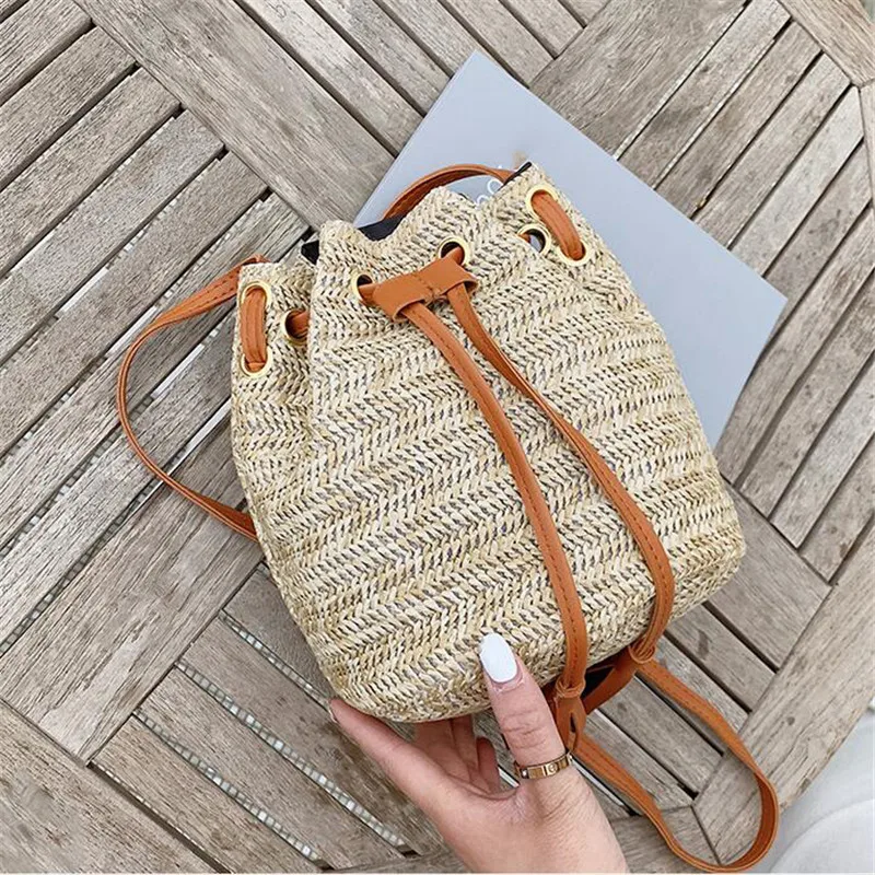 Drawstring Women's Straw Bucket Bag Summer Woven Shoulder Bags Shopping Purse Beach Handbag Straw Handbags Travel Bag
Drawstring Women's Straw Bucket Bag Summer Woven Shoulder Bags Shopping Purse Beach Handbag Straw Handbags Travel Bag