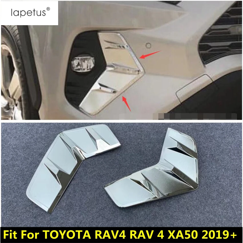 

Lapetus For TOYOTA RAV4 RAV 4 XA50 2019 2020 2021 2022 ABS Chrome Front Fog Lights FogLight Lamp Eyelid Eyebrow Strip Cover Trim