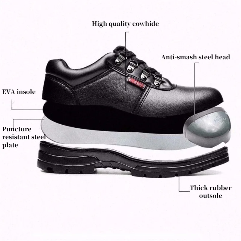 Men Cowhide Steel Toe Work Safety Shoes Non-slip Wear Puncture Proof Construction Breathable Safety Boots Indestructible Shoes
Men Cowhide Steel Toe Work Safety Shoes Non-slip Wear Puncture Proof Construction Breathable Safety Boots Indestructible Shoes