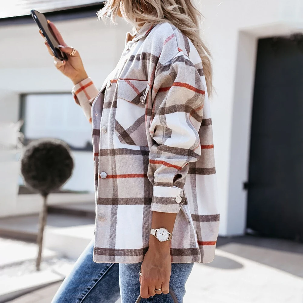 Autumn Spring Long Plaid Shirt Women Casual White Long Sleeve Pocket Button Up Collared Shirt Top Clothes Fashion New 2021 Fall
Autumn Spring Long Plaid Shirt Women Casual White Long Sleeve Pocket Button Up Collared Shirt Top Clothes Fashion New 2021 Fall