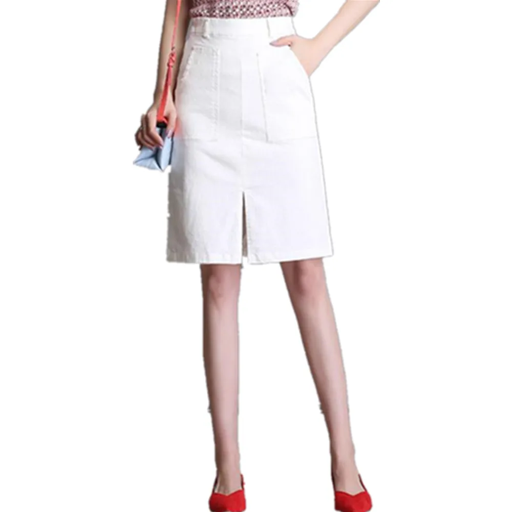 New 2022 Summer High Waist Bodycon Denim Skirt Women's Knee Length White Jeans Skirts Streetwear Jupe Courte
New 2022 Summer High Waist Bodycon Denim Skirt Women's Knee Length White Jeans Skirts Streetwear Jupe Courte