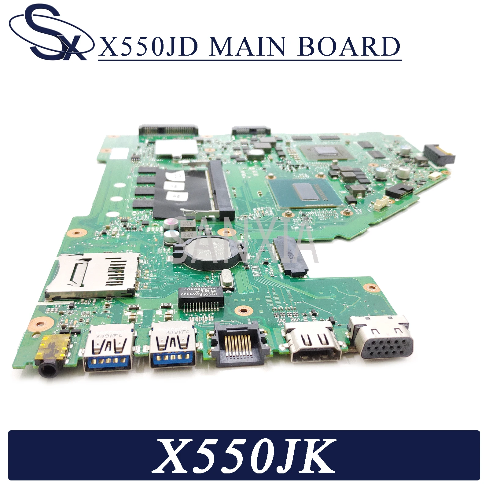 KEFU X550JD Laptop motherboard for ASUS X550JK X550JX FX50J ZX50J A550J original mainboard 4GB-RAM I7-4710HQ GTX850M LVDS 
KEFU X550JD Laptop motherboard for ASUS X550JK X550JX FX50J ZX50J A550J original mainboard 4GB-RAM I7-4710HQ GTX850M LVDS