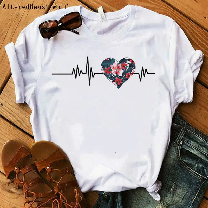 Women Floral Flower Heart Shaped T-Shirt 2020 Summer Love Printed Fashion Vogue T-shirts Top Ladies Graphic Female Tee Shirt
Women Floral Flower Heart Shaped T-Shirt 2020 Summer Love Printed Fashion Vogue T-shirts Top Ladies Graphic Female Tee Shirt