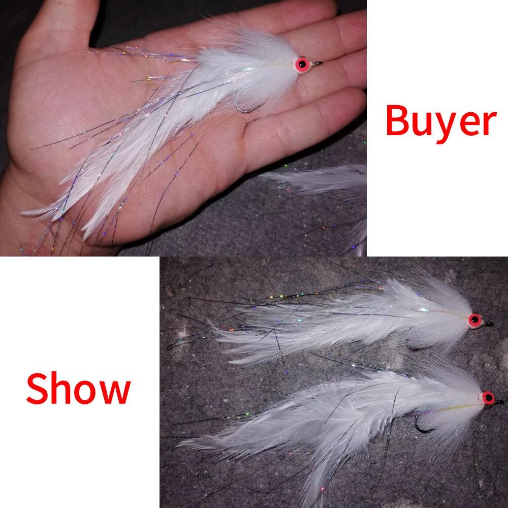Bimoo 2/0 Suspending Head Lumo 3D Eyes White Streamer Fish Bait Fly for Muskie Pike Bass Fishing
Bimoo 2/0 Suspending Head Lumo 3D Eyes White Streamer Fish Bait Fly for Muskie Pike Bass Fishing