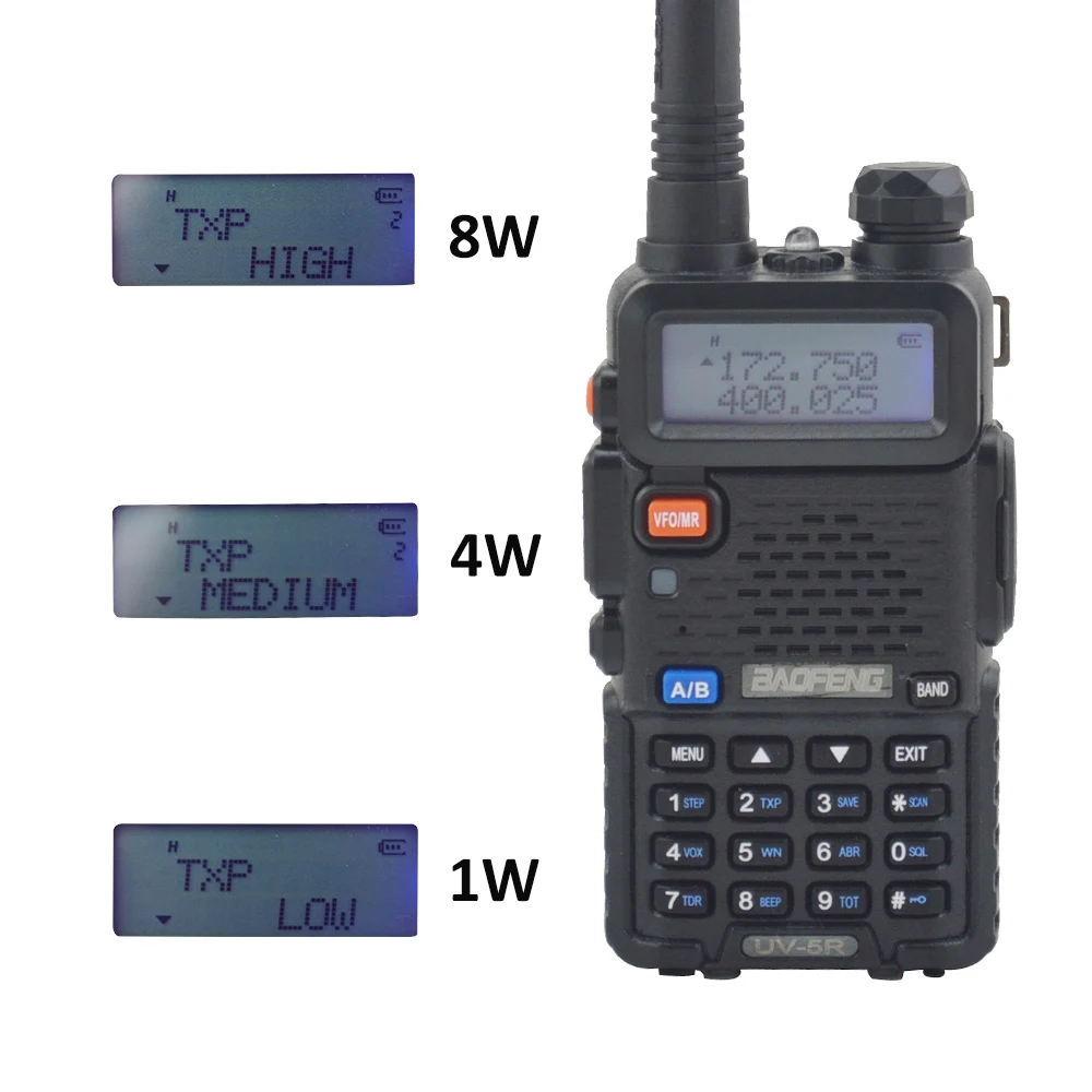 

Портативная Двухдиапазонная рация baofeng UV-5R 8W VHF UHF с FM-приемником и бесплатным наушником