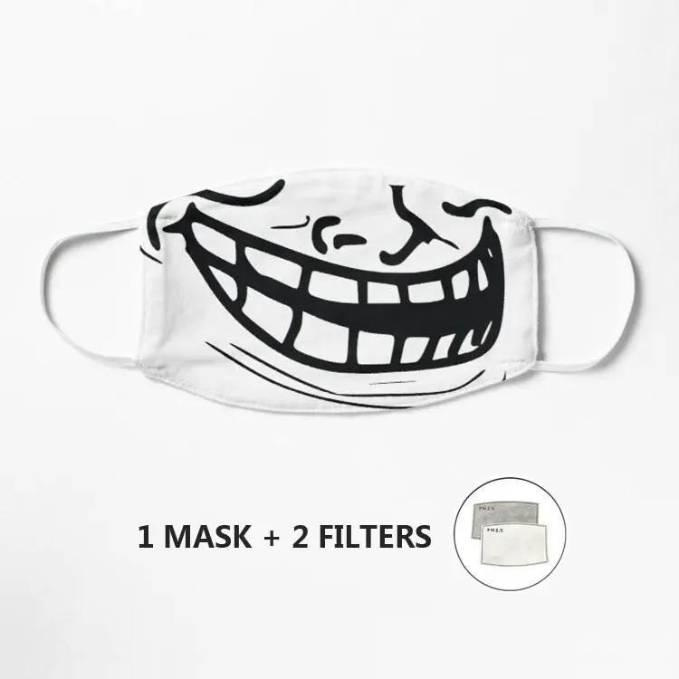 Troll face Mask Face Mask Reusable Filter Pad Pollution Activated Carbon kids adult Mask
Troll face Mask Face Mask Reusable Filter Pad Pollution Activated Carbon kids adult Mask