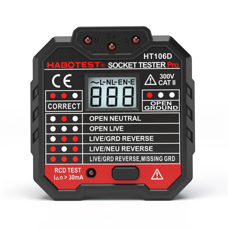 Habo тест HT106B HT106D HT106E на гнездо er напряжение Детектор гнезда штепсельная вилка ЕС