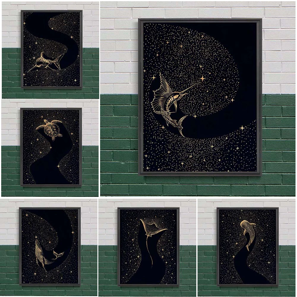 Marine Life And Star Constellation Art Poster And Prints Interstellar Shark Wall Art Canvas Painting Home Decoration Unframed
Marine Life And Star Constellation Art Poster And Prints Interstellar Shark Wall Art Canvas Painting Home Decoration Unframed