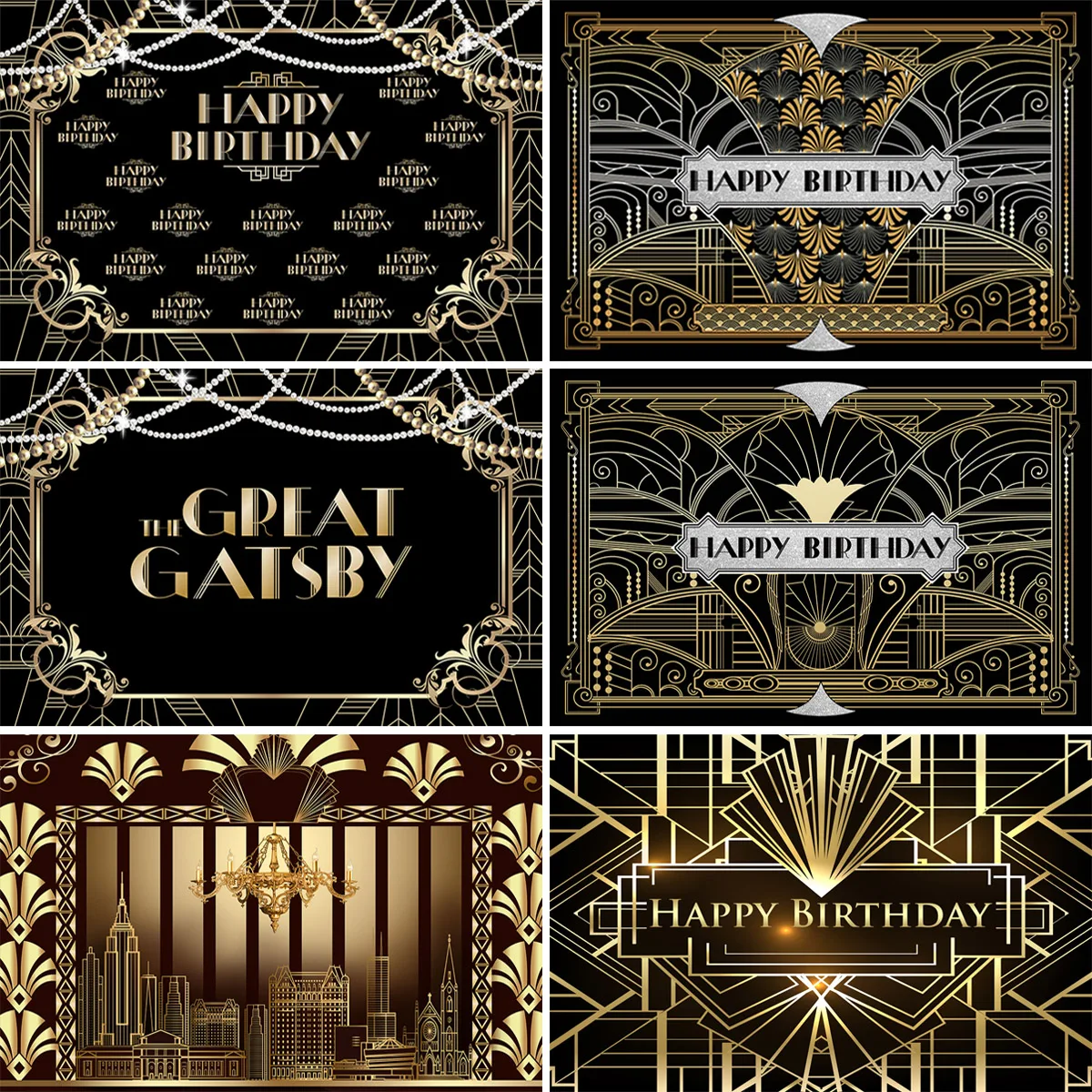 Great Gatsby Theme Birthday Party Photography Backdrop Black Golden Line Customize Birthday Party Decoration Backdrops Banner
Great Gatsby Theme Birthday Party Photography Backdrop Black Golden Line Customize Birthday Party Decoration Backdrops Banner
