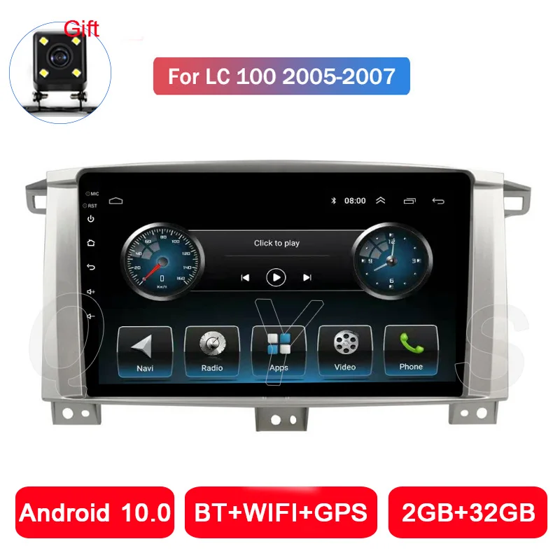 Автомагнитола 2 ГБ + 32 Android 10 0 для Toyota Land cruiser 100 LC100 Авторадио gps-навигация