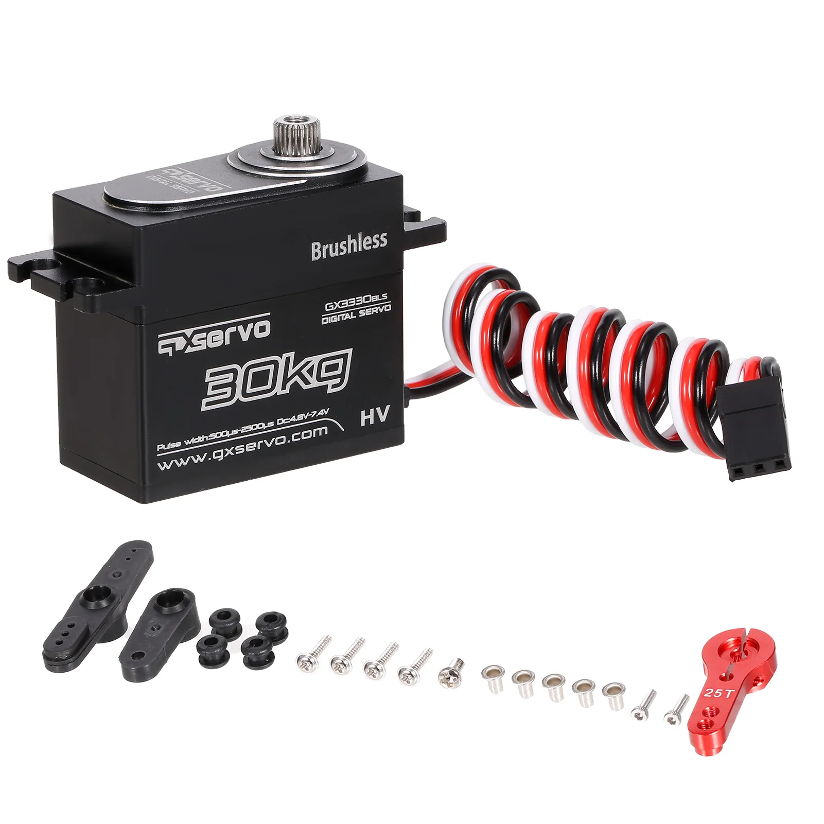 GX3330BLS 30KG Servo IP67 Waterproof Steering Servo Metal Steel Gear Brushless Digital Servo for 1/10 RC Car RC Boat RC Robot
GX3330BLS 30KG Servo IP67 Waterproof Steering Servo Metal Steel Gear Brushless Digital Servo for 1/10 RC Car RC Boat RC Robot