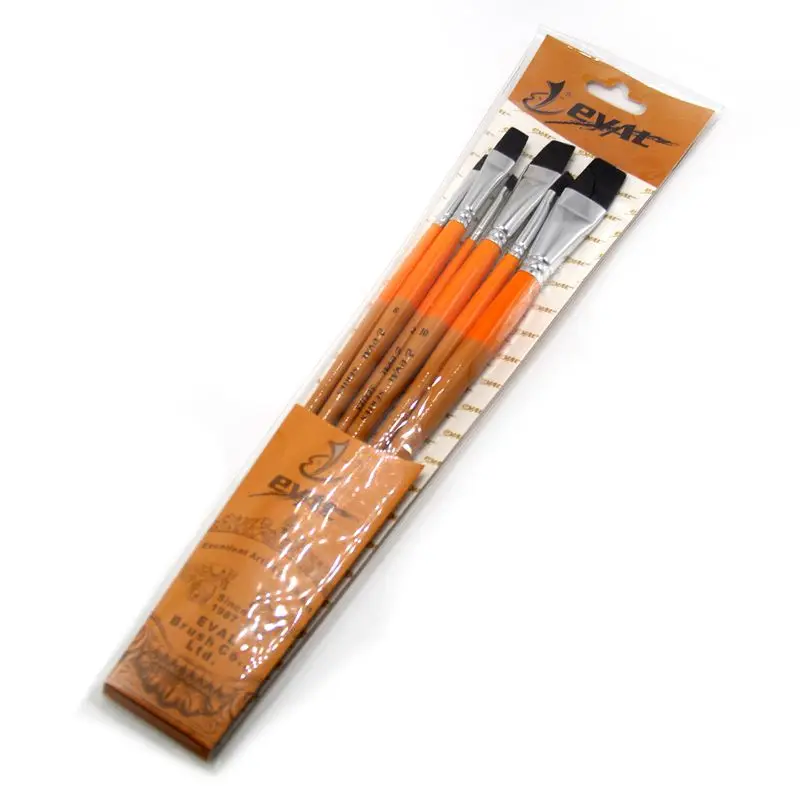 6 Pcs handmade Black Nylon Hair Acrylic Flat Art Supplies Oil Painting Gouache Watercolor Artist Brush For School Drawing Tool
6 Pcs handmade Black Nylon Hair Acrylic Flat Art Supplies Oil Painting Gouache Watercolor Artist Brush For School Drawing Tool