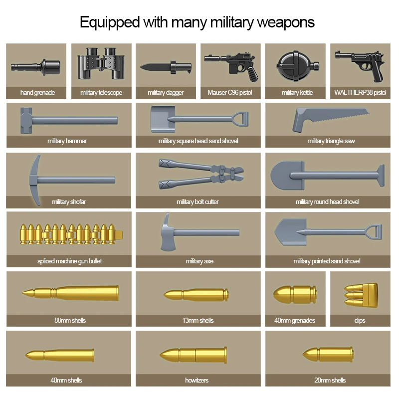 WW2 Military German Weasel tank Building Blocks Military Self propelled anti tank gun weapon Bricks Kids Toy For Children Gifts
WW2 Military German Weasel tank Building Blocks Military Self propelled anti tank gun weapon Bricks Kids Toy For Children Gifts