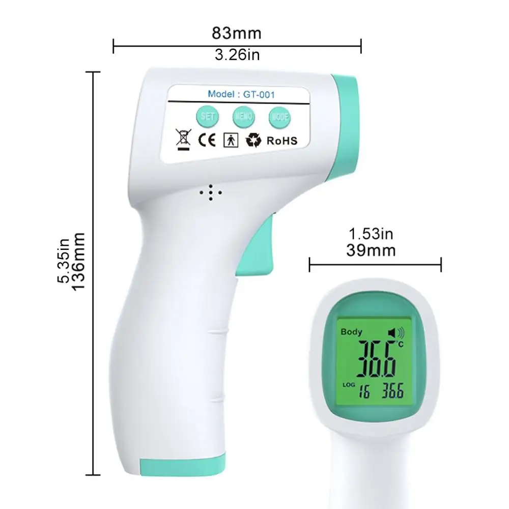 Digital Infrared Termometer Non-Contact Laser Forehead Thermometer For Adult and Baby Fever Ear Thermometer Outdoor Home
Digital Infrared Termometer Non-Contact Laser Forehead Thermometer For Adult and Baby Fever Ear Thermometer Outdoor Home