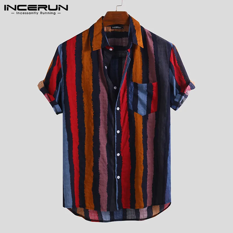 INCERUN Men Striped Shirt Short Sleeve Streetwear Vintage Casual Tops Beach Breathable 2022 Hawaiian Shirts Men Camisa S-5XL
INCERUN Men Striped Shirt Short Sleeve Streetwear Vintage Casual Tops Beach Breathable 2022 Hawaiian Shirts Men Camisa S-5XL
