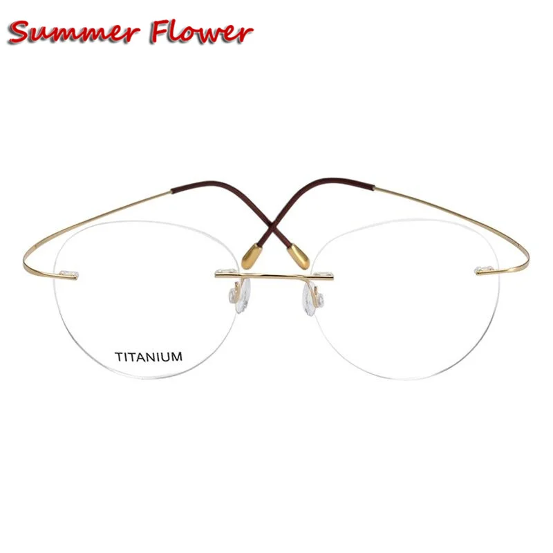 Summer Flower 2 g Men Round Prescription Eyeglasses Graduation Lenses Light Optical Frames Rimless Titanium Glass for Women
Summer Flower 2 g Men Round Prescription Eyeglasses Graduation Lenses Light Optical Frames Rimless Titanium Glass for Women