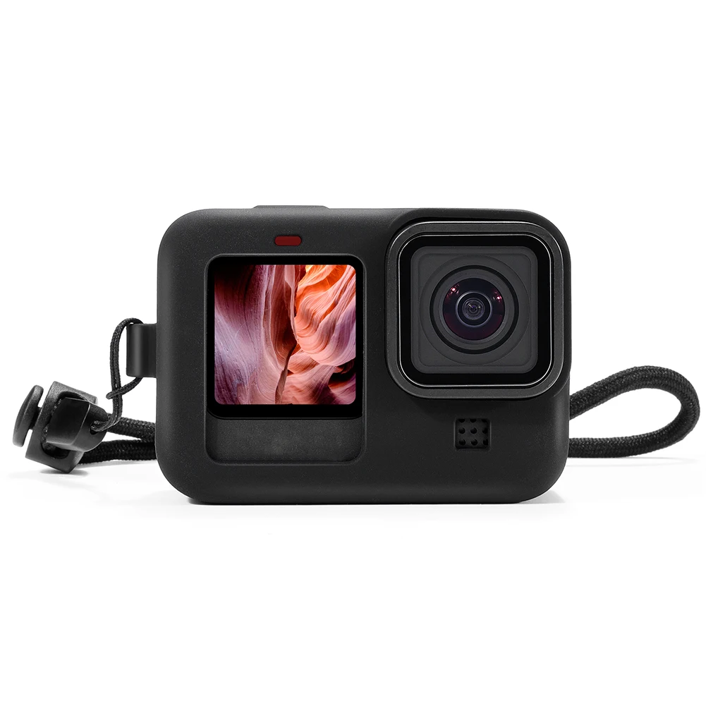 Силиконовый защитный чехол для камеры, чехол для переноски GoPro Hero 9 с крышкой для объектива + ремешок
Силиконовый защитный чехол для камеры, чехол для переноски GoPro Hero 9 с крышкой для объектива + ремешок