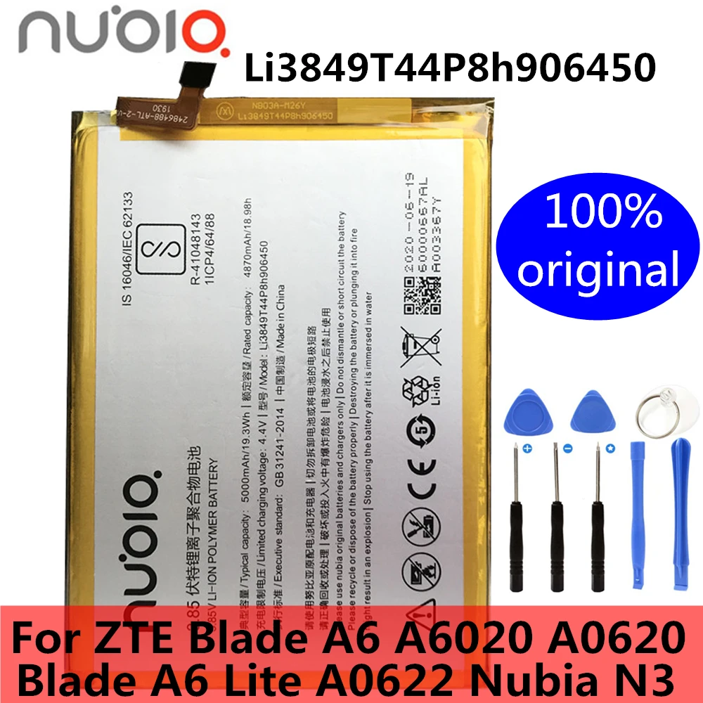 

Li3849T44P8h906450 Original 5000mAh Battery For ZTE Blade A6 A0620 A6020/ A6 Lite A0622 Nubia N3 NX608j A0622 Batteries
