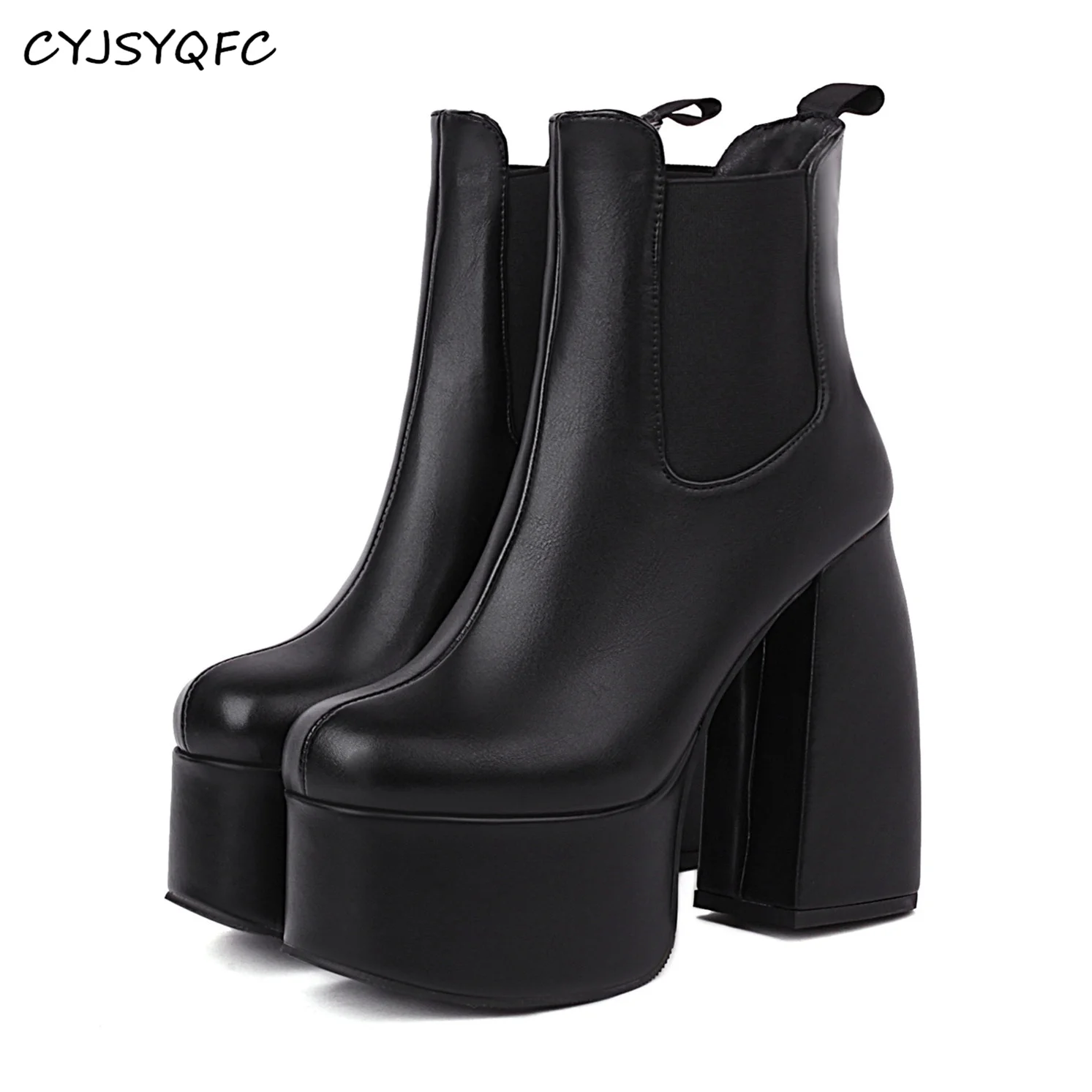 CYJSYQFC Sexy Elegant Chunky Heels Black Platform Women Ankle Boots Autumn Winter Thick Bottom Dress Party Ladies Short Boots
CYJSYQFC Sexy Elegant Chunky Heels Black Platform Women Ankle Boots Autumn Winter Thick Bottom Dress Party Ladies Short Boots
