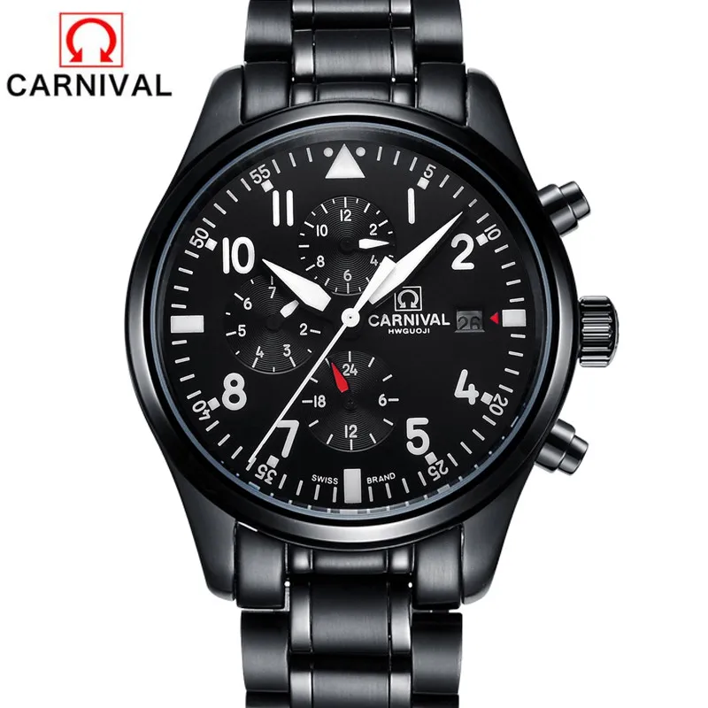CARNIVAL Brand Fashion Polite Watch Man Luxury Waterproof Luminous Mechanical Automatic Military Wristwatch Relogio Masculino
CARNIVAL Brand Fashion Polite Watch Man Luxury Waterproof Luminous Mechanical Automatic Military Wristwatch Relogio Masculino