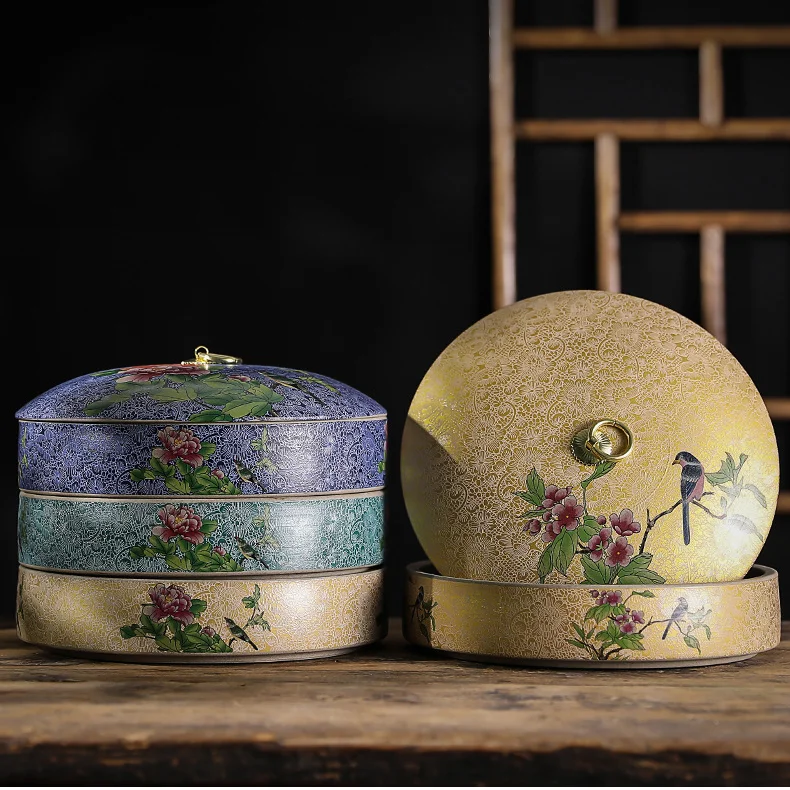 Pu'er tea packaging box, empty gift box, tea caddy, tea cake storage box, household ceramics, High-end storage tanks
Pu'er tea packaging box, empty gift box, tea caddy, tea cake storage box, household ceramics, High-end storage tanks