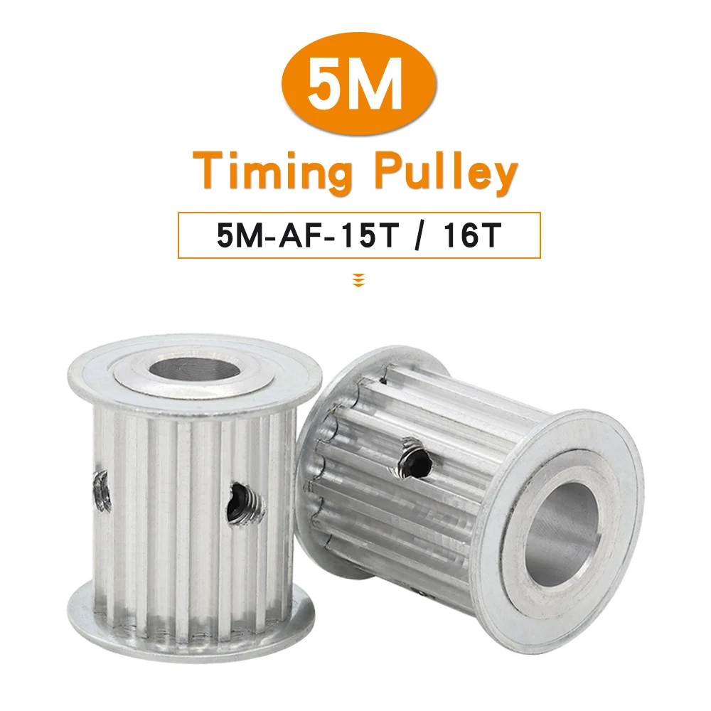 

Timing Pulley 5M-15T/16T Bore Size 5/6/6.35/7/8/10/12 mm Aluminium Alloy Pulley Wheel AF Shape Match With Width 25mm Timing Belt