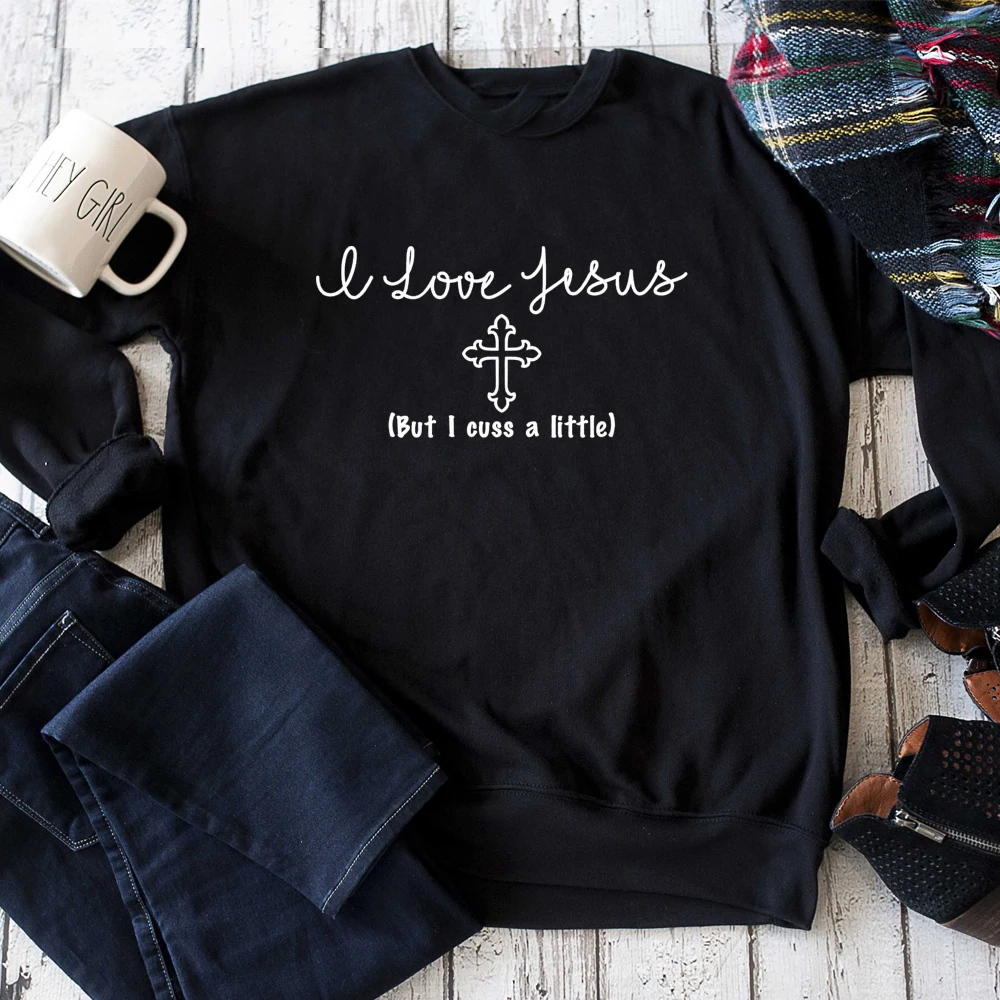 I Love Jesus But I Cuss A Little Cross Print Sweatshirt Women Christian Religion Sweatshirt Casual 90s Graphic Faith Pullovers
I Love Jesus But I Cuss A Little Cross Print Sweatshirt Women Christian Religion Sweatshirt Casual 90s Graphic Faith Pullovers