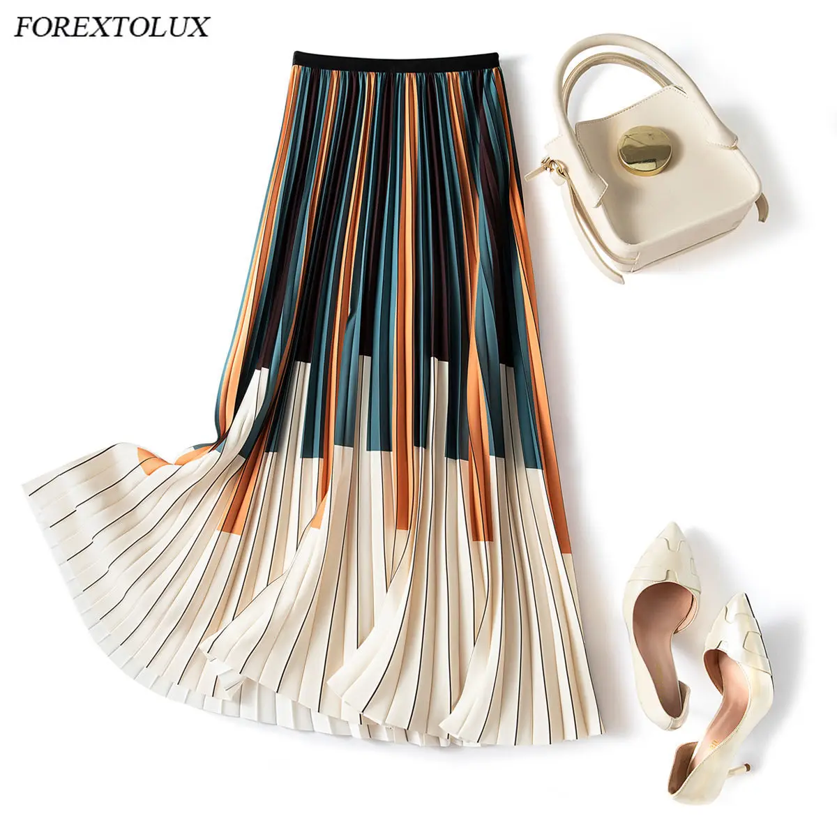 Fall Pleated Striped Skirts Women Elastic Waist Contrast Color Calf Length Party Birthday Skirt Spring Autumn Green Clothing
Fall Pleated Striped Skirts Women Elastic Waist Contrast Color Calf Length Party Birthday Skirt Spring Autumn Green Clothing
