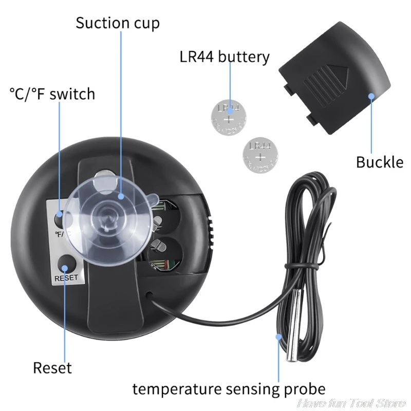 Max Min Record Round Thermometer / with Sucker& Magnetic & Temperature NTC Sensor for Reptile Box Aquarium Fish Tank M09 21
Max Min Record Round Thermometer / with Sucker& Magnetic & Temperature NTC Sensor for Reptile Box Aquarium Fish Tank M09 21