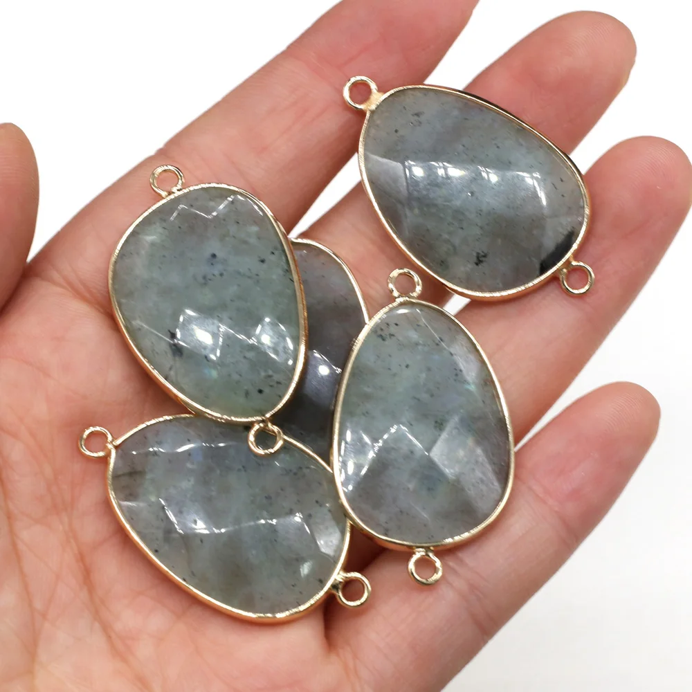 Natural Stone Flash Labradorite Pendants Egg Shape Connectors Gold plate for Jewelry Accessories Making Girl Necklace Bracelet
Natural Stone Flash Labradorite Pendants Egg Shape Connectors Gold plate for Jewelry Accessories Making Girl Necklace Bracelet