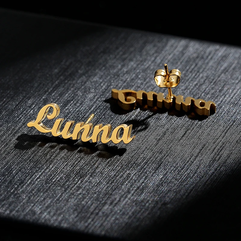 Custom Name Stud earings fashion jewelry Letters Earrings With Any Patterns Gold Stainless Steel aretes de mujer BFF 2019
Custom Name Stud earings fashion jewelry Letters Earrings With Any Patterns Gold Stainless Steel aretes de mujer BFF 2019