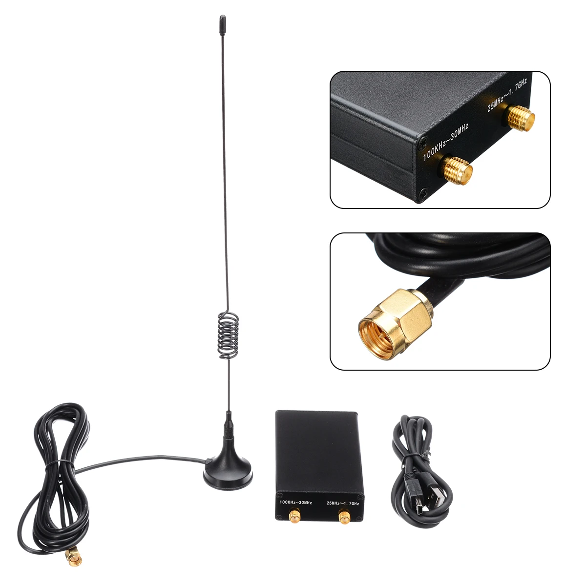 New RTL2832U+R820T2 100KHz-1.7GHz SDR Full Band Radio USB Tuner Receiver TV Accessories
New RTL2832U+R820T2 100KHz-1.7GHz SDR Full Band Radio USB Tuner Receiver TV Accessories