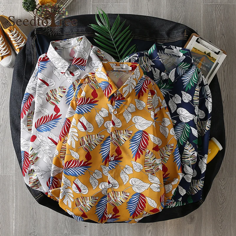 Men's Long Sleeved Shirt Korean Loose Casual Flower Shirt Hawaiian Beach Shirt
Men's Long Sleeved Shirt Korean Loose Casual Flower Shirt Hawaiian Beach Shirt