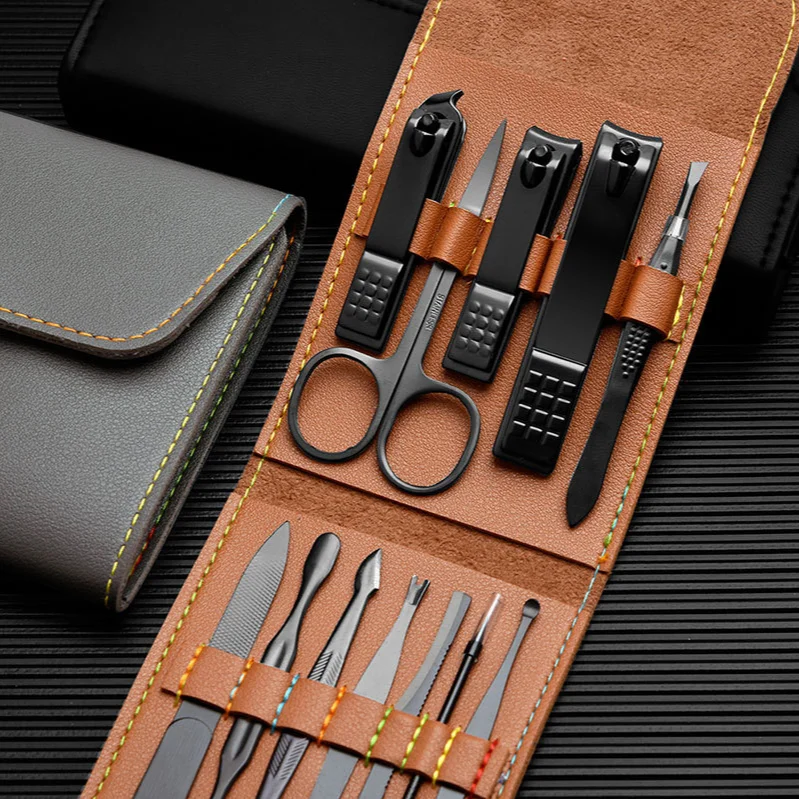 12-piece Set of Black Stainless Steel Scissors Set Beauty Pliers Nail Tool Cast Knife Nail Clippers Toe Nail Clippers Tools
12-piece Set of Black Stainless Steel Scissors Set Beauty Pliers Nail Tool Cast Knife Nail Clippers Toe Nail Clippers Tools