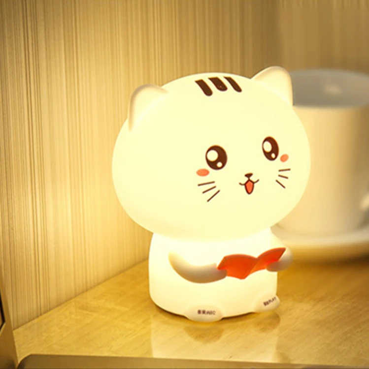 Recordable Message Cat Silicone LED Lamp The Colorful Remote Control Night Creative Children's Cartoon Popular Bedside Light
Recordable Message Cat Silicone LED Lamp The Colorful Remote Control Night Creative Children's Cartoon Popular Bedside Light