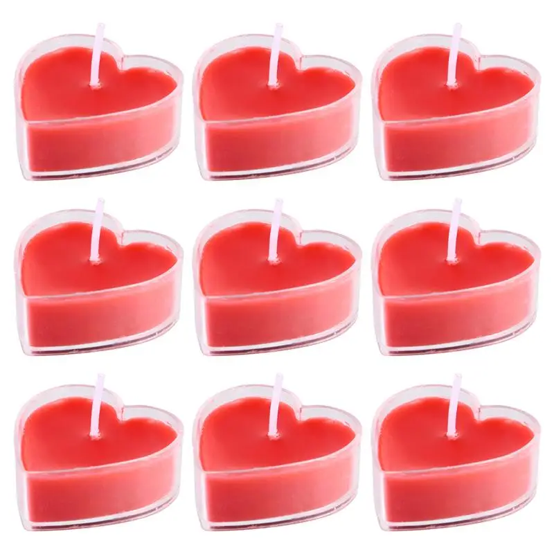 9 шт нежные ароматические свечи в форме сердца дома Свадебные украшения Красной