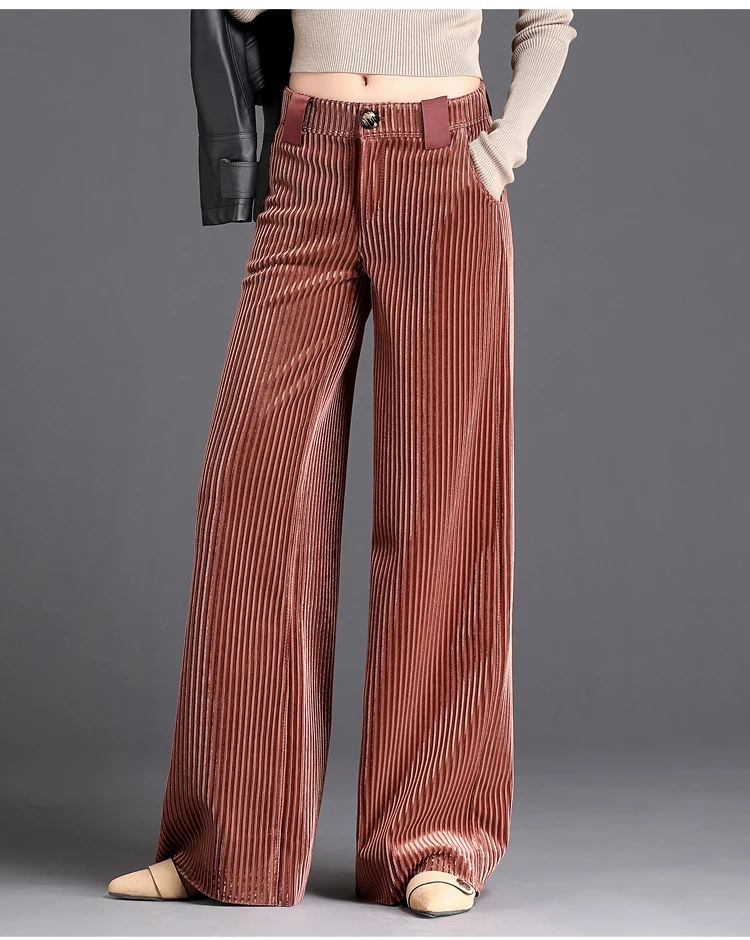 Gold Velvet Pleated Wide Leg Pants Female Autumn and Winter Fashion 2020 New Rejection Pants Long Paragraph Drape Large Trousers
Gold Velvet Pleated Wide Leg Pants Female Autumn and Winter Fashion 2020 New Rejection Pants Long Paragraph Drape Large Trousers