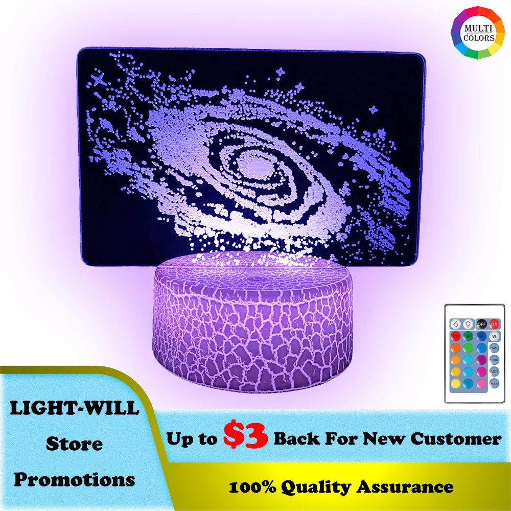 Galaxy Solar System 3D Illusion LED Night Light Free Shipping for Bedroom Table Lamp Home Room Decor Lights Multi Color Changing
Galaxy Solar System 3D Illusion LED Night Light Free Shipping for Bedroom Table Lamp Home Room Decor Lights Multi Color Changing