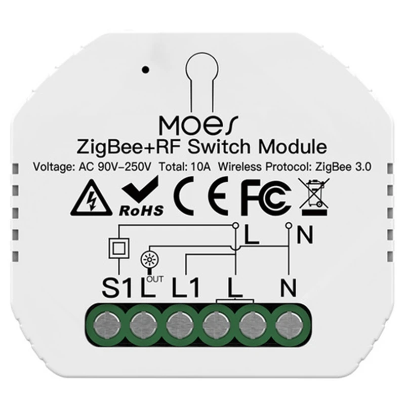 Tuya ZigBee 3.0 Smart Light Switch Module 1 Gang Smart Wireless Remote Control, Work with for Google for Voice Control
Tuya ZigBee 3.0 Smart Light Switch Module 1 Gang Smart Wireless Remote Control, Work with for Google for Voice Control