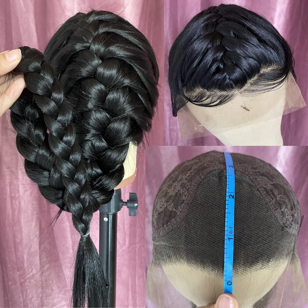 13*3 Braided Lace Wigs 26inch Synthetic Lace Front Wig Hair Straight Black French Braids Wig with Baby Hand Tied
13*3 Braided Lace Wigs 26inch Synthetic Lace Front Wig Hair Straight Black French Braids Wig with Baby Hand Tied