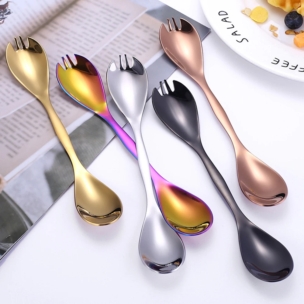Stainless Steel Double-headed Spoon Fork Creative Multifunctional Dual-purpose Spoon Portable Tableware Kitchen Tool
Stainless Steel Double-headed Spoon Fork Creative Multifunctional Dual-purpose Spoon Portable Tableware Kitchen Tool
