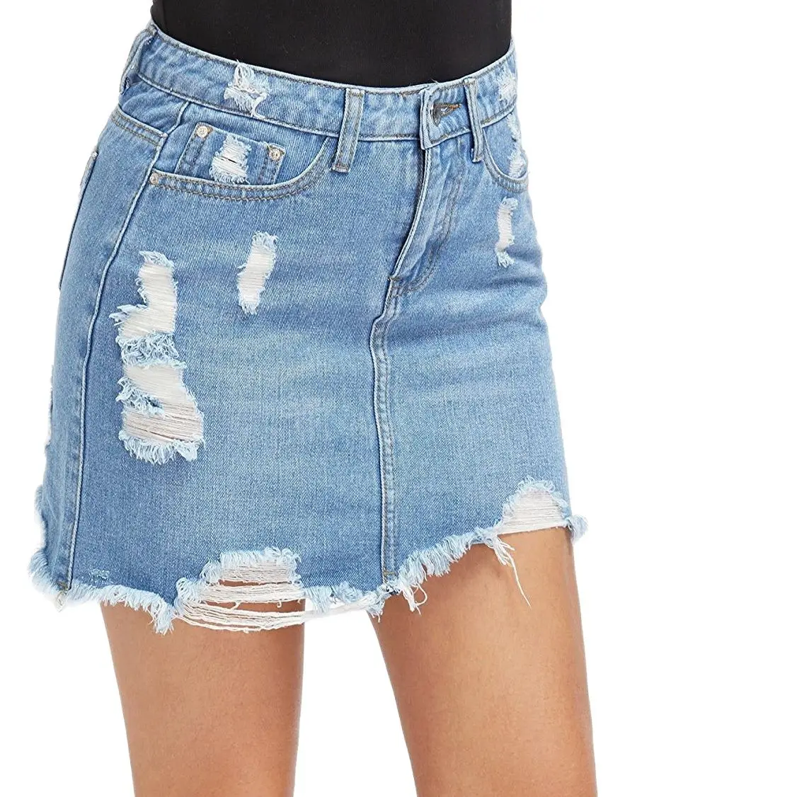 The new light blue fringed edge sexy European and American hole denim bag hip pencil skirt
The new light blue fringed edge sexy European and American hole denim bag hip pencil skirt