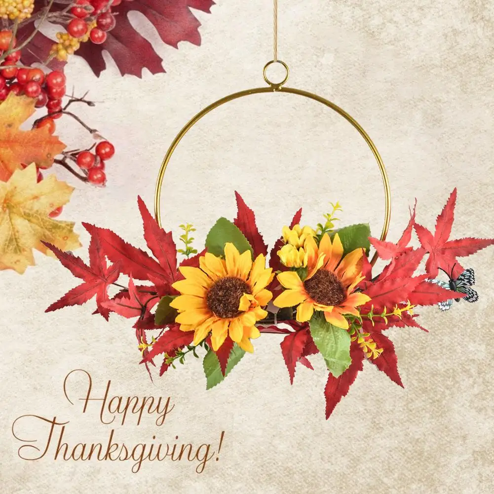 Metal Floral Hanging Wreath Artificial Sunflower Wall Floral Hoop For Living Room Bedroom Wedding Thanksgiving Autumn Decor
Metal Floral Hanging Wreath Artificial Sunflower Wall Floral Hoop For Living Room Bedroom Wedding Thanksgiving Autumn Decor