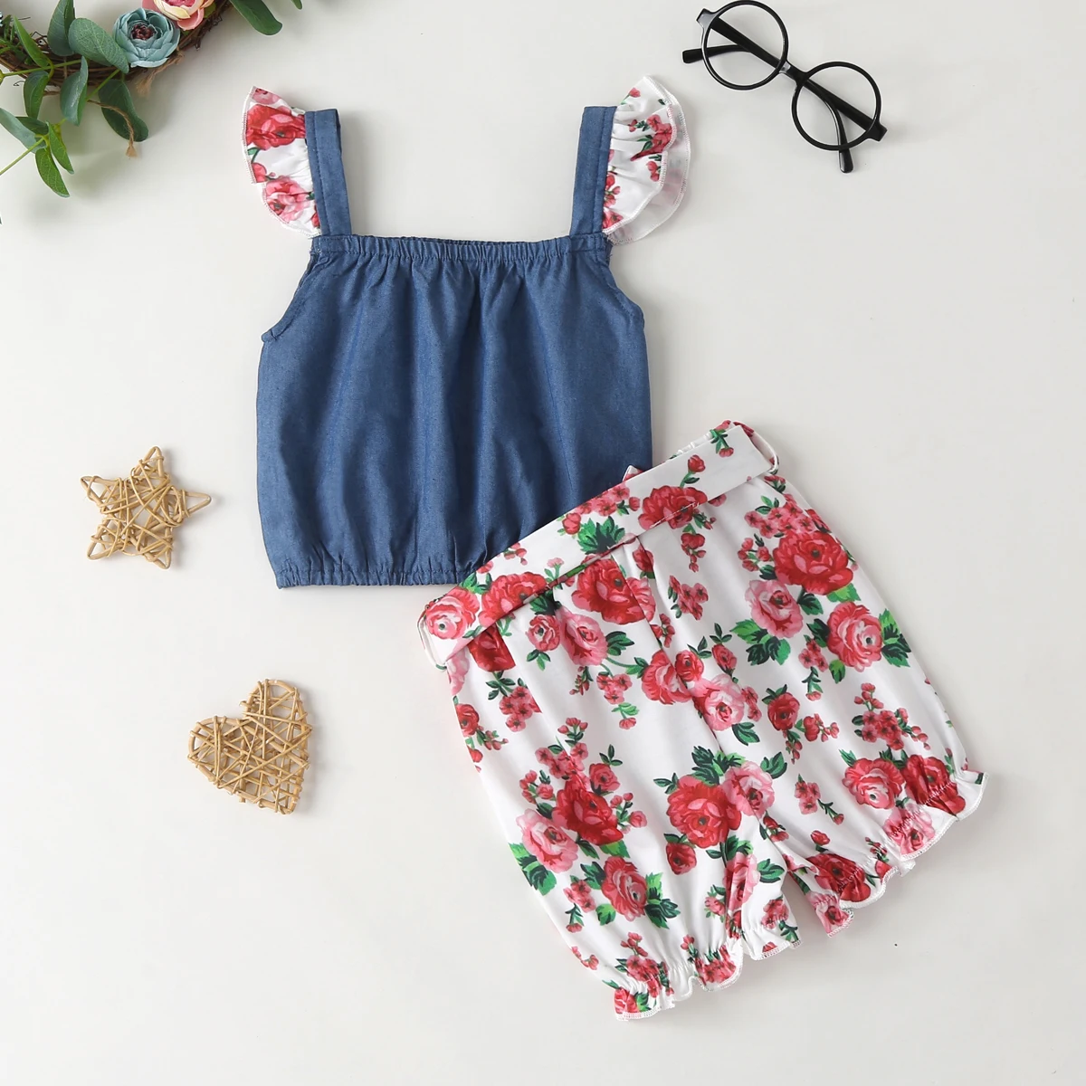 6M-4Y Baby Kids Flower Clothes Toddler Infant Girls Baby Denim Vest Sleeveless Tops + Floral Shorts with belt Outfits
6M-4Y Baby Kids Flower Clothes Toddler Infant Girls Baby Denim Vest Sleeveless Tops + Floral Shorts with belt Outfits