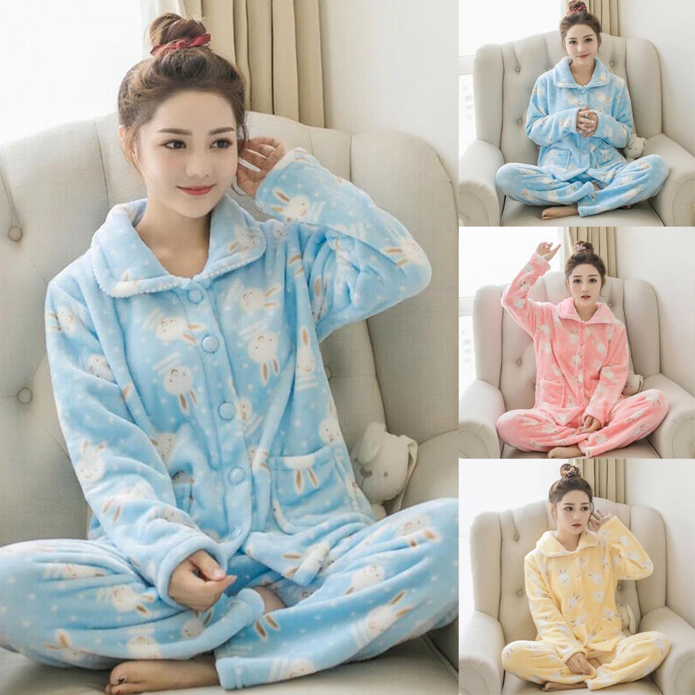Oversize 2Pcs/Set Women's Cozy Soft Homewear Printed Thick Flannel Liner Set Suit Sleepwear Winter Warm Pajamas
Oversize 2Pcs/Set Women's Cozy Soft Homewear Printed Thick Flannel Liner Set Suit Sleepwear Winter Warm Pajamas