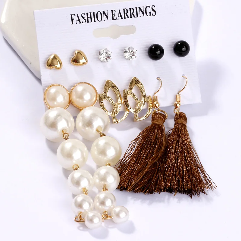 2020 New Women Earrings Set Acrylic Pearl Earrings For Women Bohemian Leopard Tassel Stud Earrings Brincos Fashion Jewelry
2020 New Women Earrings Set Acrylic Pearl Earrings For Women Bohemian Leopard Tassel Stud Earrings Brincos Fashion Jewelry