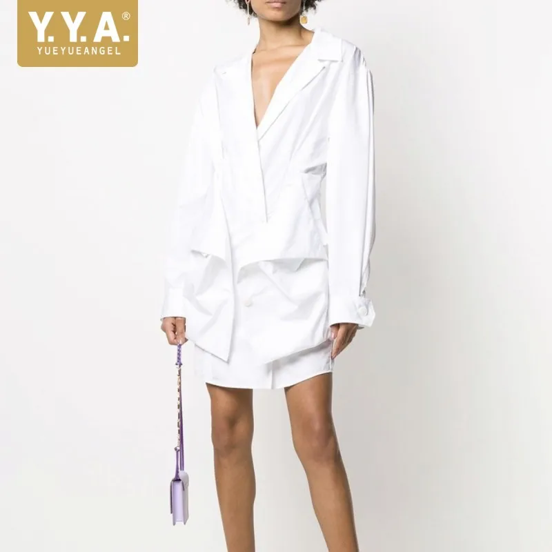 Korean Style Asymmetrical V-Neck Elegant Dress Womens Spliced Fake Two Knee Length Office Lady Single Breasted Shirt Dress
Korean Style Asymmetrical V-Neck Elegant Dress Womens Spliced Fake Two Knee Length Office Lady Single Breasted Shirt Dress