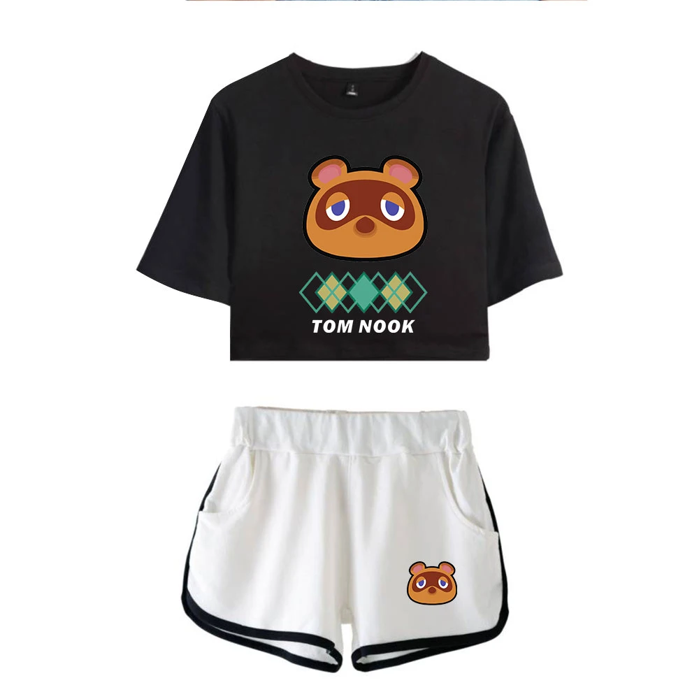 Cute Animal Crossing sexy Women Two Piece Set girls Summer Short Crop Tops+Shorts girl Sexy Suitable Trendy thin sport Clothes 
Cute Animal Crossing sexy Women Two Piece Set girls Summer Short Crop Tops+Shorts girl Sexy Suitable Trendy thin sport Clothes