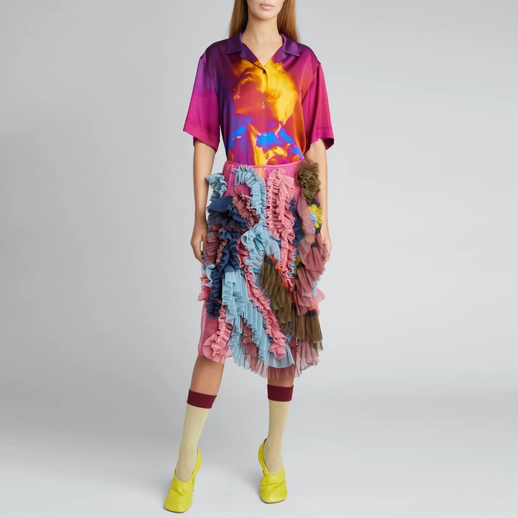 Ruffled Tulle Pencil Skirt High Waist See-Through Ruffles Fold Midi Long Party Skirt Chic Colorful Women Skirt Fashion Skirts
Ruffled Tulle Pencil Skirt High Waist See-Through Ruffles Fold Midi Long Party Skirt Chic Colorful Women Skirt Fashion Skirts