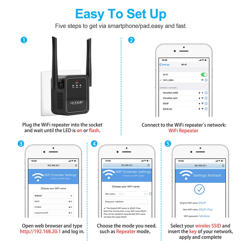 

2.4G WiFi Repeater Wireless Wifi Extender 300Mbps RJ45 802.11N/G/B Long Range Wifi Signal Booster signal coverage up to 10 meter